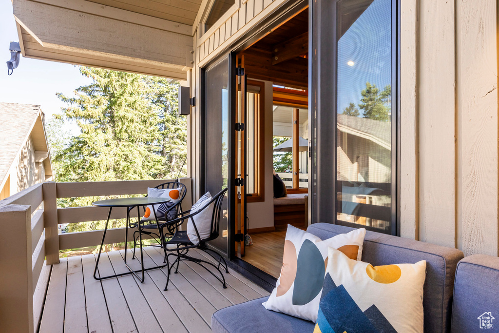 View of wooden deck