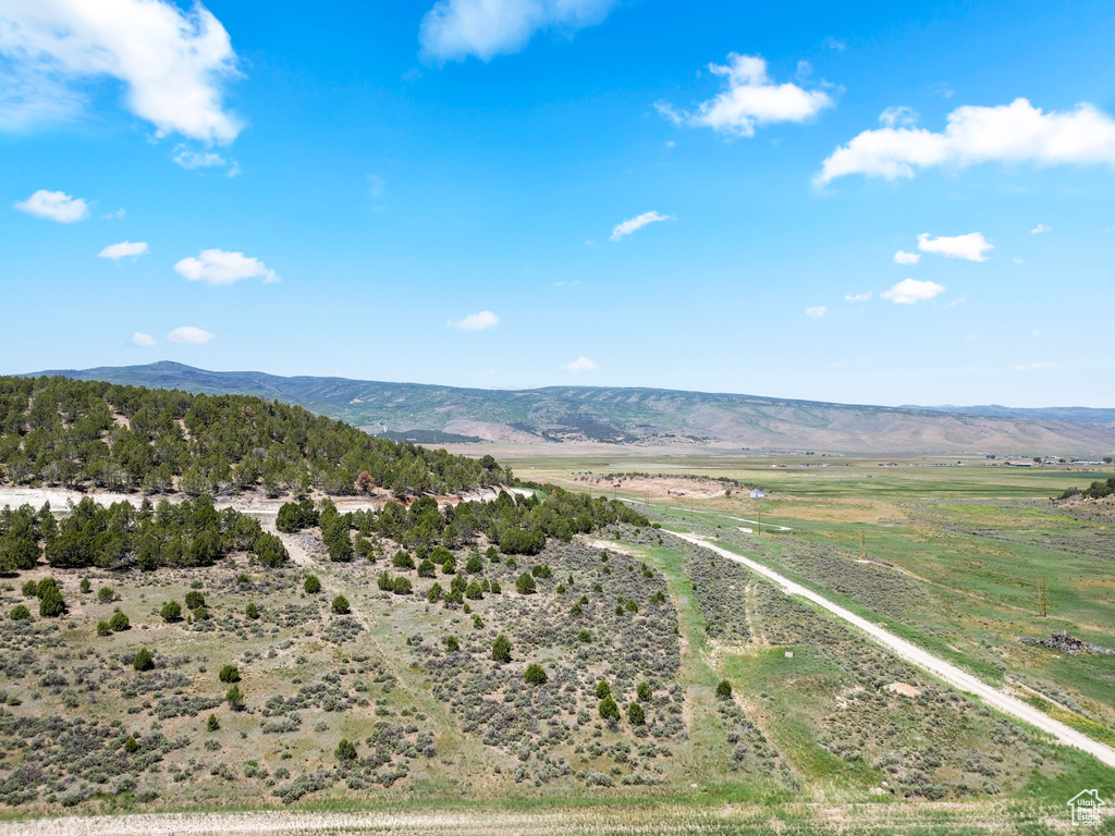 Mountain view with rural landscape