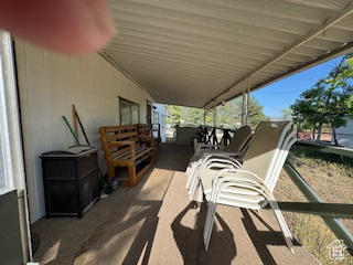 View of covered porch