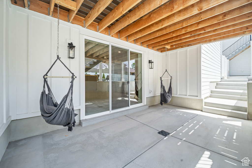 View of patio / terrace featuring stairway