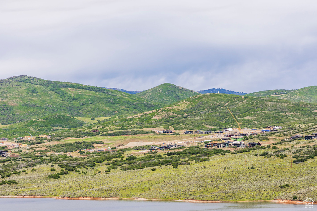 Mountain view with a large body of water