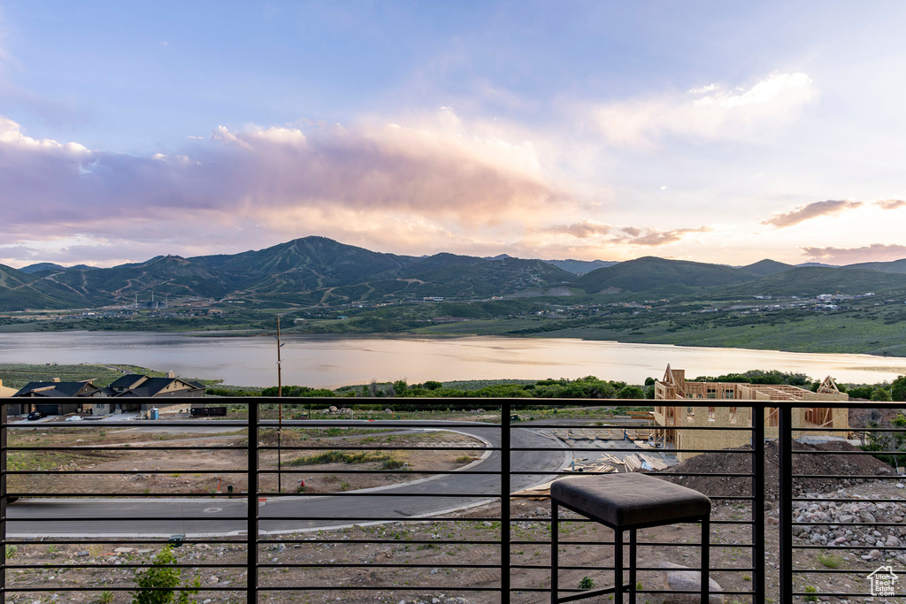 Mountain view with a nearby body of water