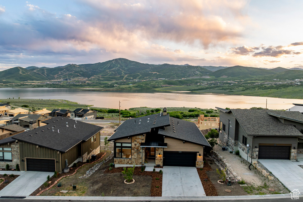 Mountain view with a large body of water