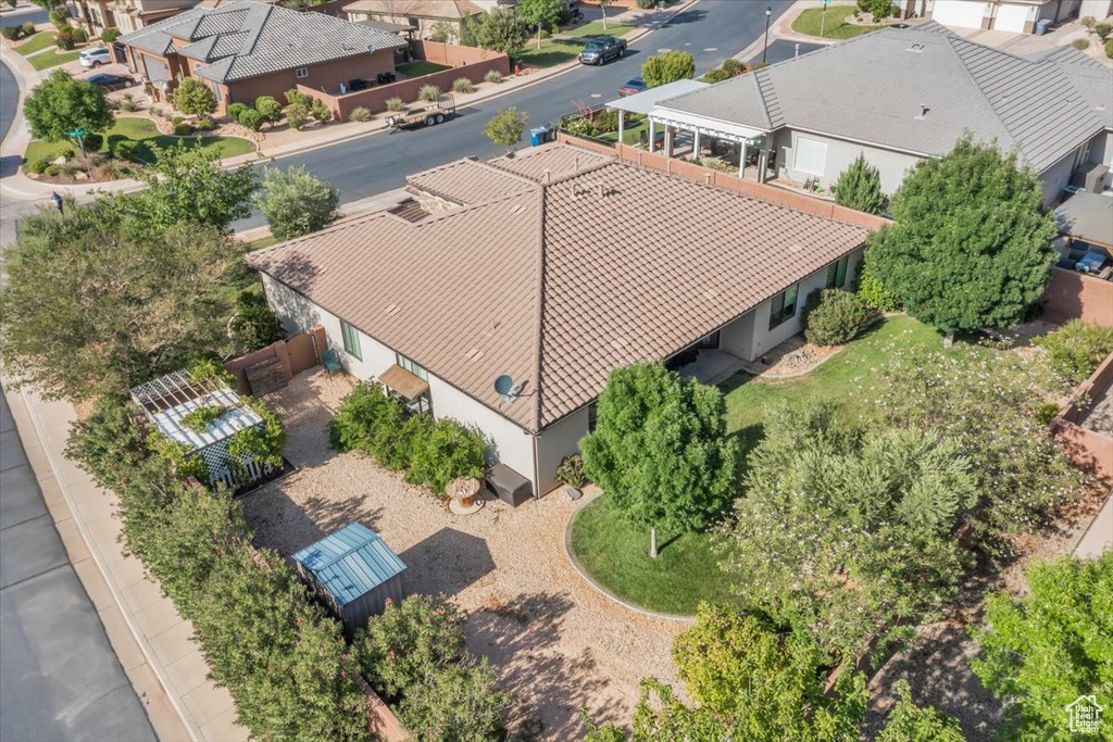 Aerial view of residential area