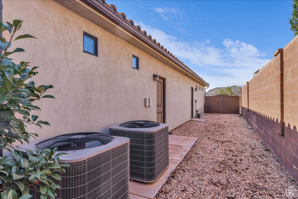 View of property exterior featuring stucco siding