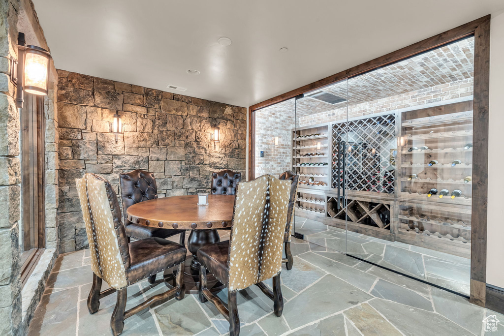 Wine area with stone floors