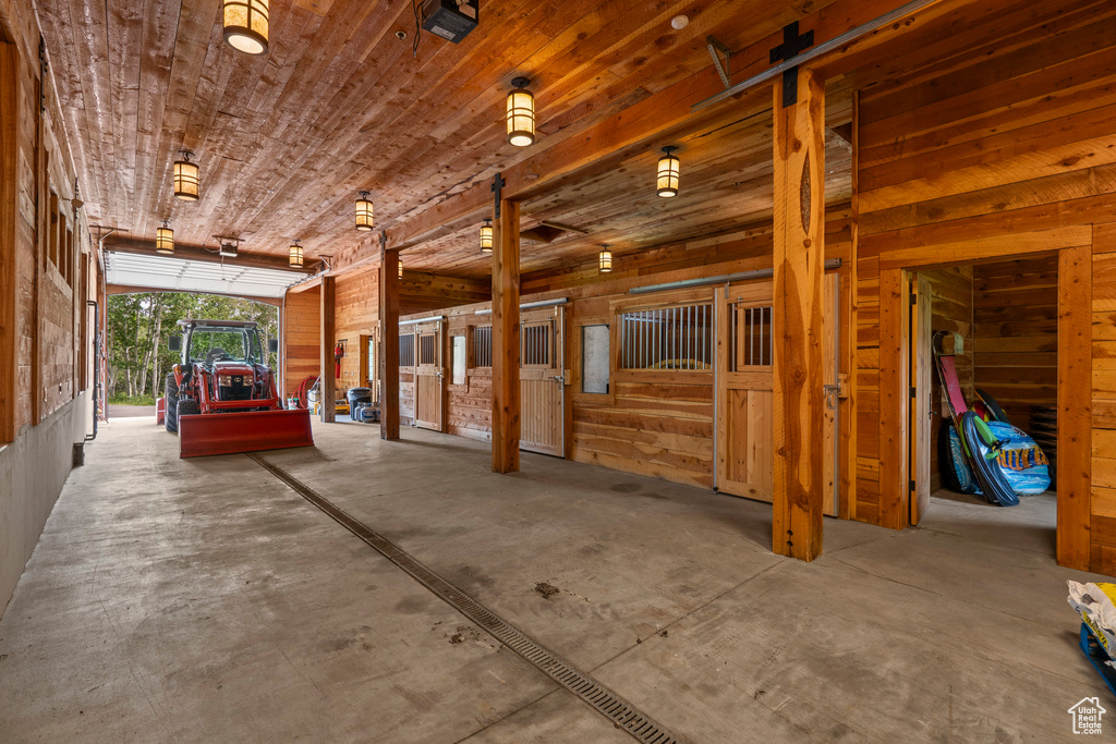 View of horse barn