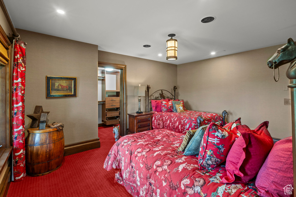 Bedroom featuring carpet floors and recessed lighting
