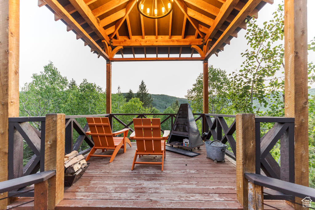 View of wooden terrace