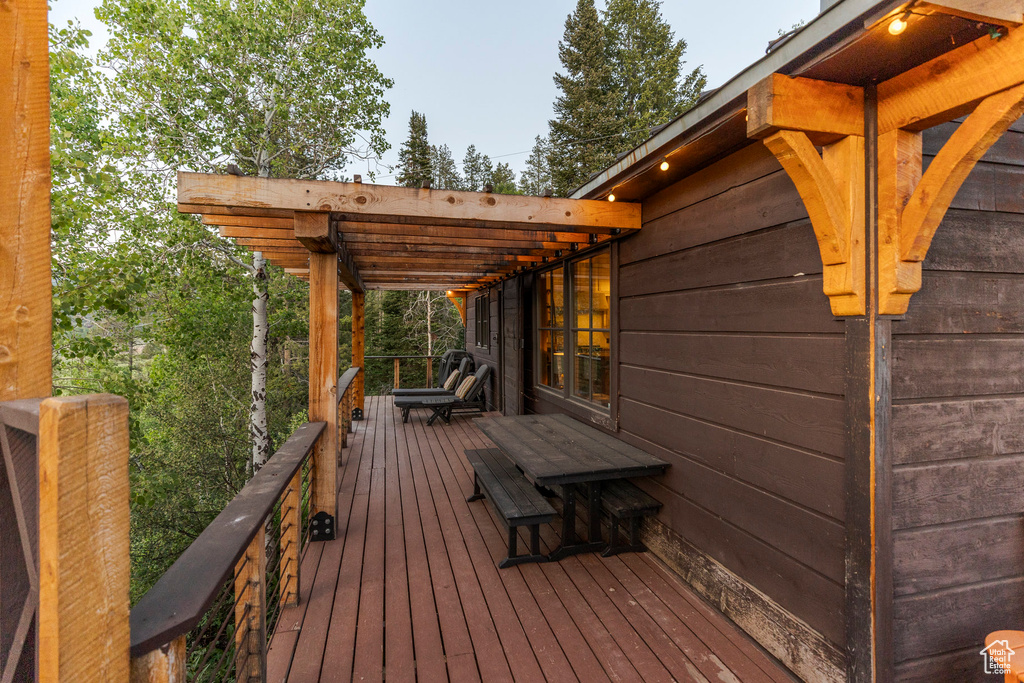 View of wooden deck