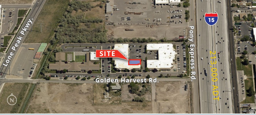 Aerial map of property and surrounding area