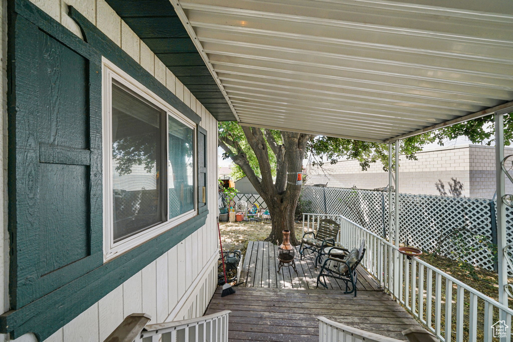 View of wooden deck