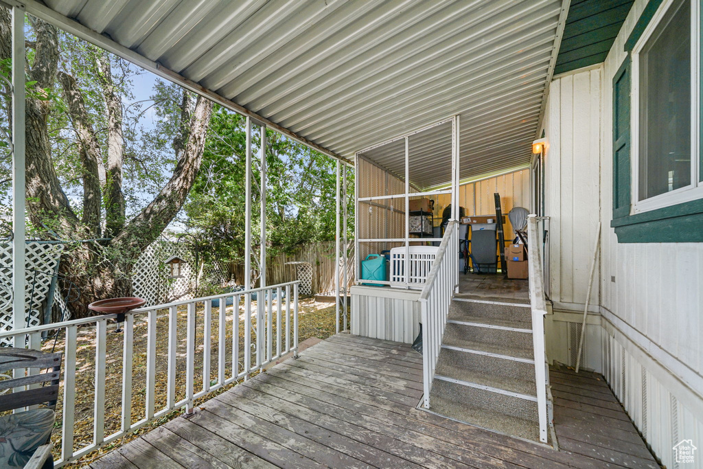 View of wooden deck