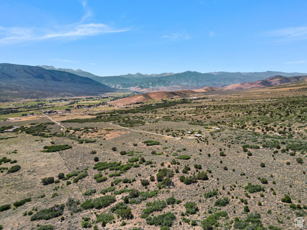 Mountain view with a desert landscape and rural landscape