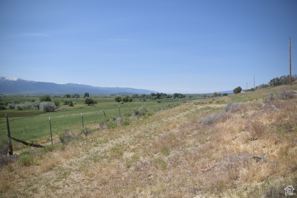 View of mountain background with rural landscape