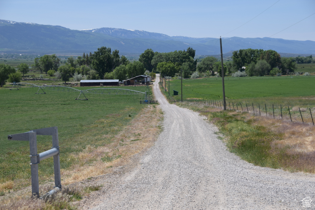 Mountain view with rural landscape