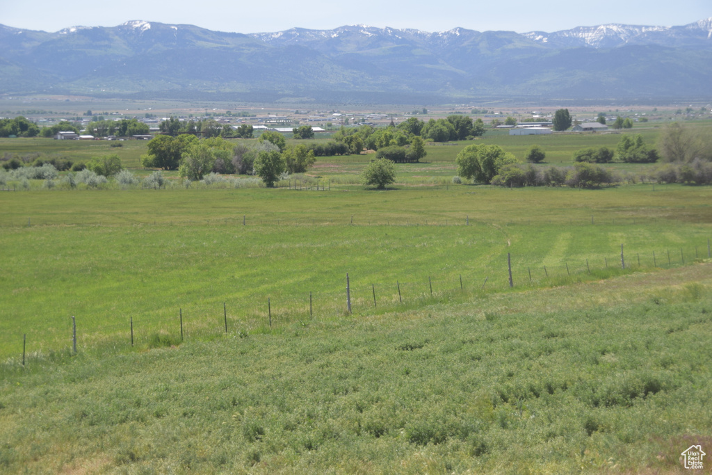 View of mountain background with rural landscape