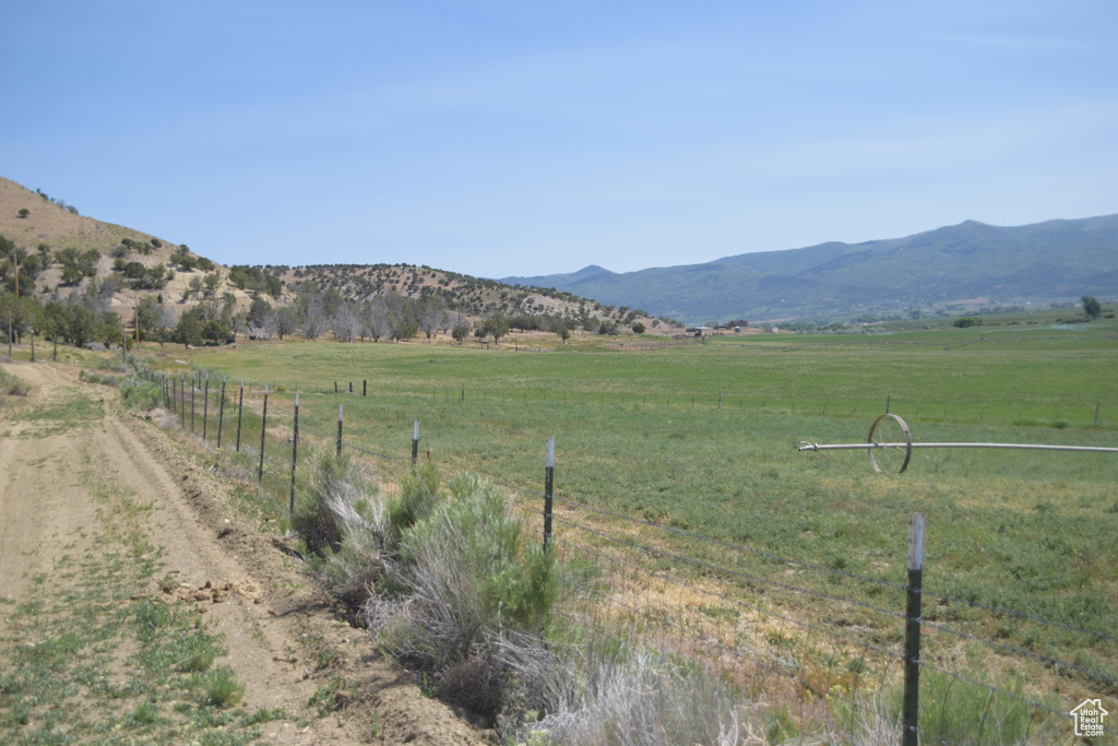 Mountain view with rural landscape