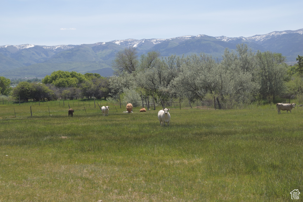Mountain view featuring rural landscape and agricultural land