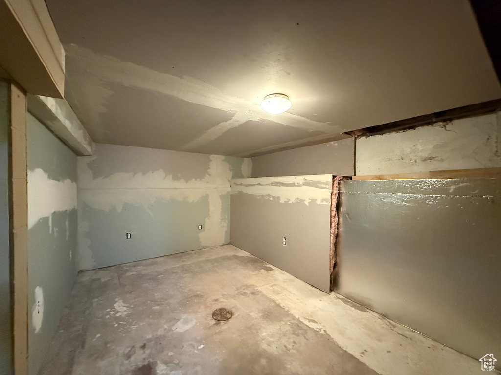 View of unfinished basement