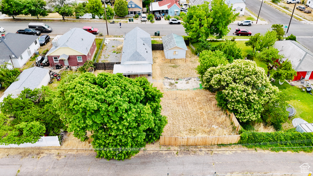 Aerial perspective of suburban area