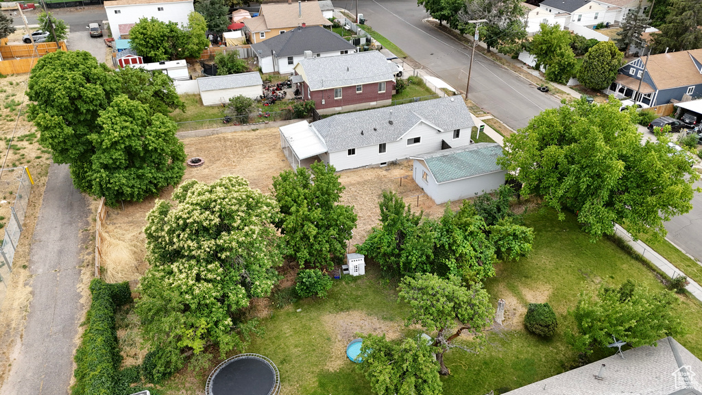 Aerial perspective of suburban area