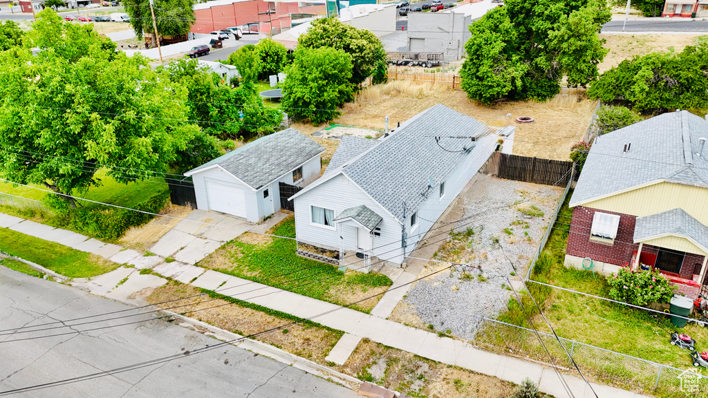 Aerial perspective of suburban area