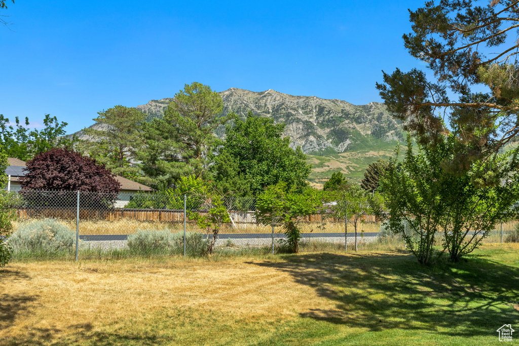 View of yard featuring a mountain view