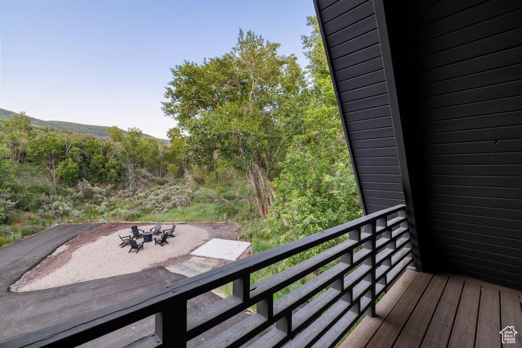 View of wooden deck