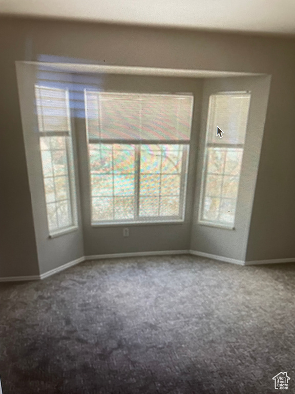 Carpeted empty room with baseboards