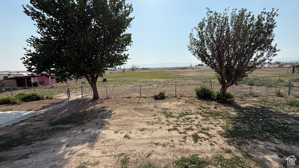View of yard featuring a view of countryside