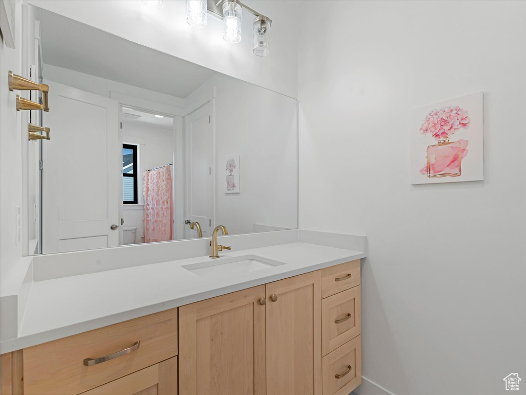 Bathroom featuring vanity