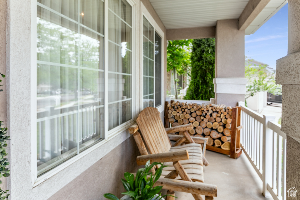 View of covered porch