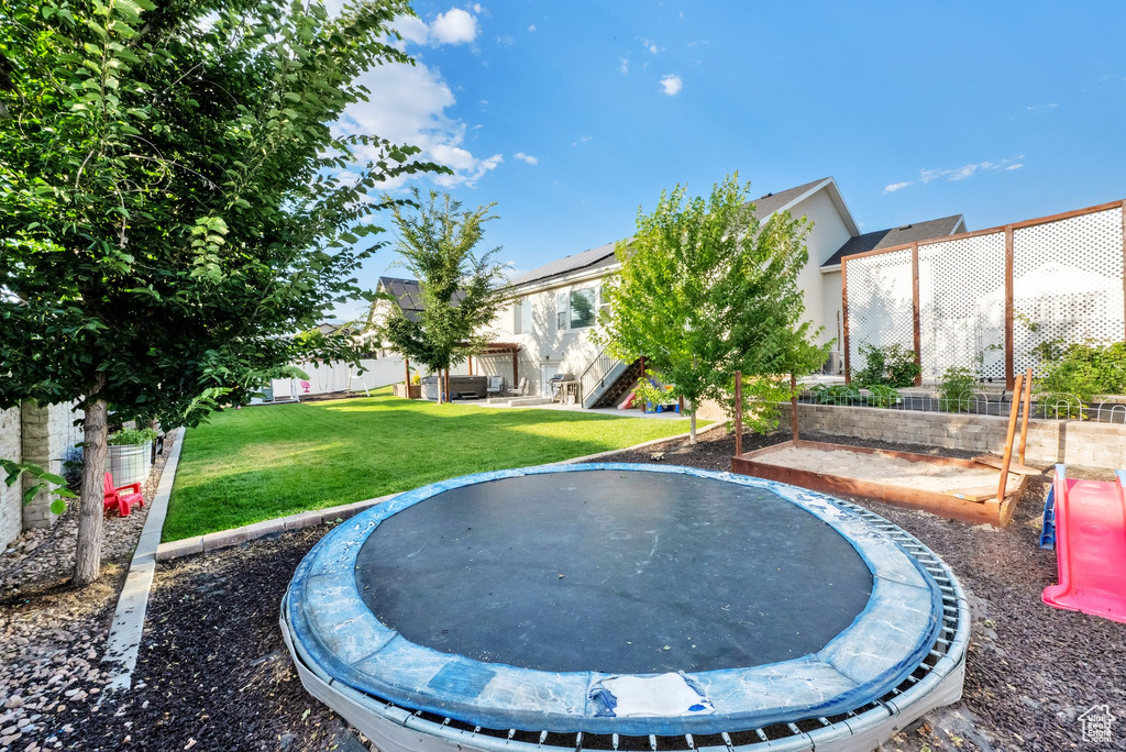 View of community featuring a trampoline