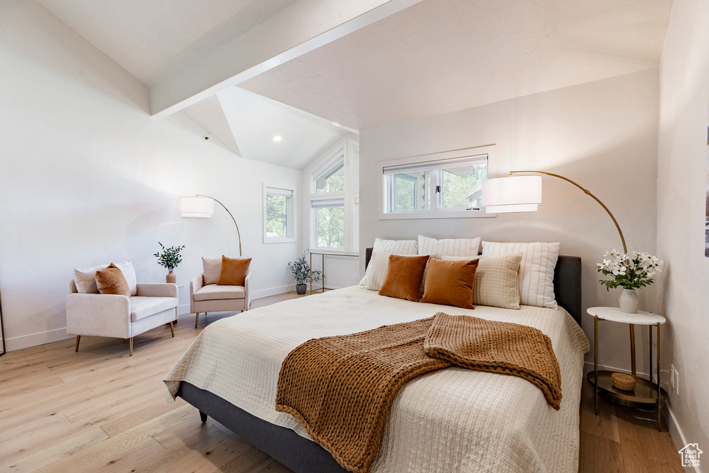Bedroom featuring light wood-style flooring and recessed lighting