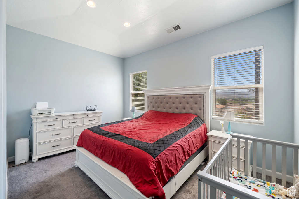 Bedroom featuring carpet and recessed lighting