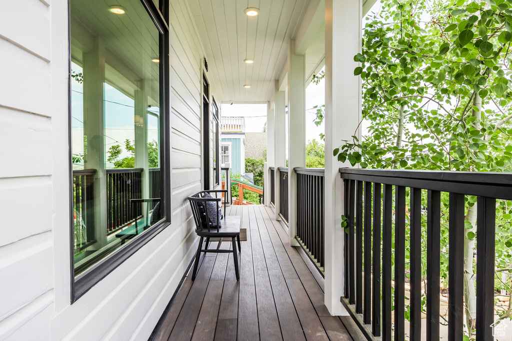 View of wooden porch