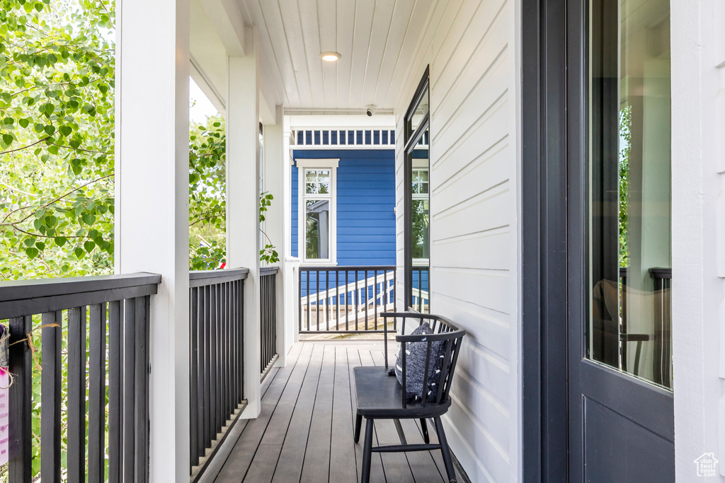 View of covered porch