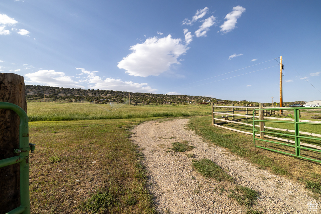View of road with a view of rural / pastoral area