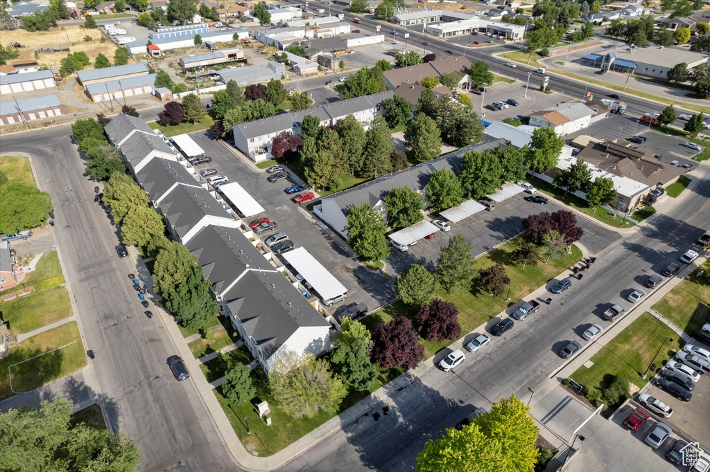 Aerial overview of property\\\'s location featuring nearby suburban area