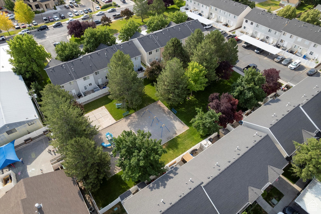 Aerial view of residential area