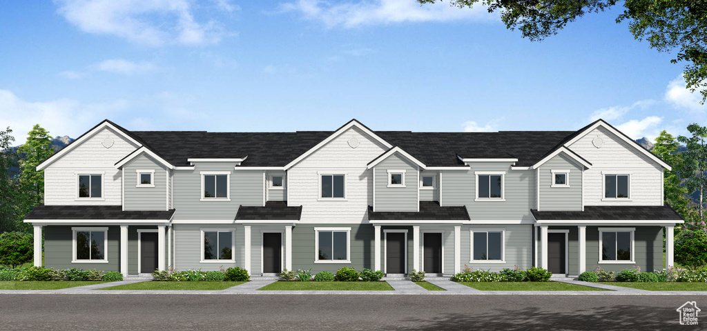 Multi unit property featuring a shingled roof