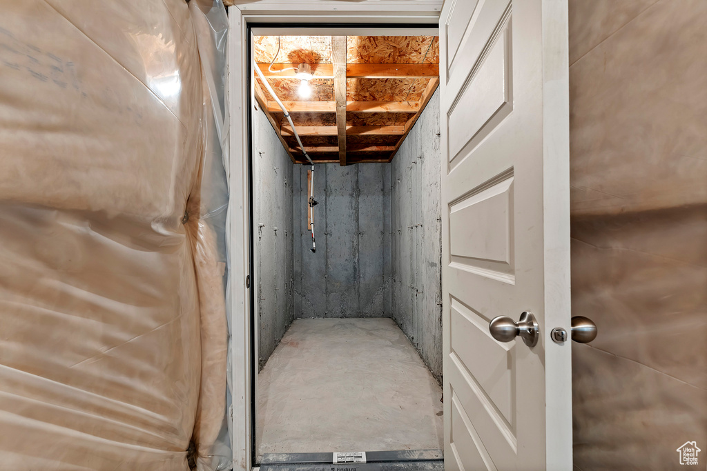 View of unfinished basement
