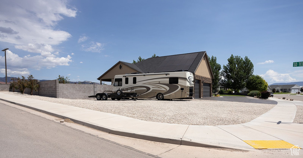 Exterior space featuring sidewalks and curbs