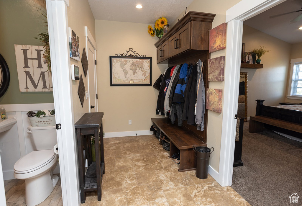 Mudroom featuring baseboards