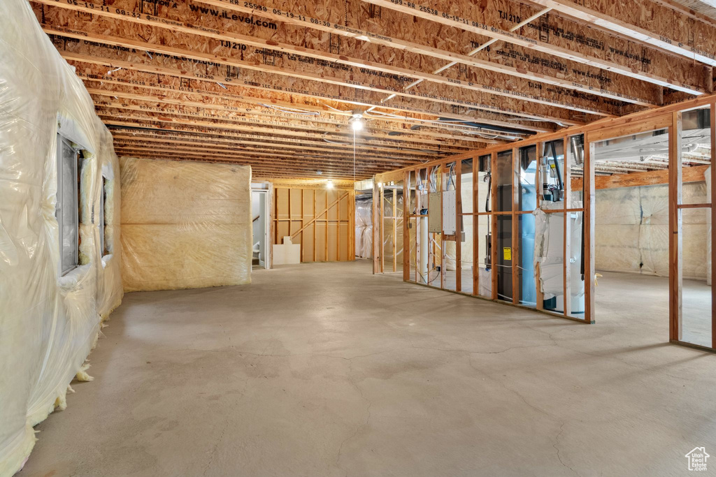 View of unfinished basement