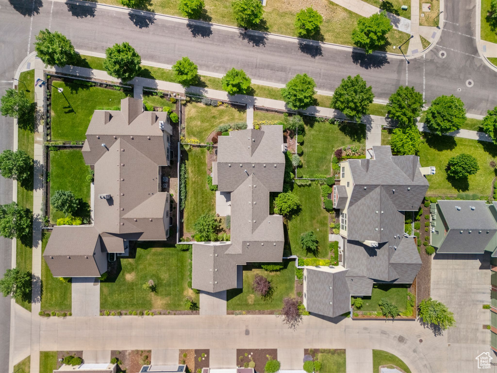 Aerial perspective of suburban area
