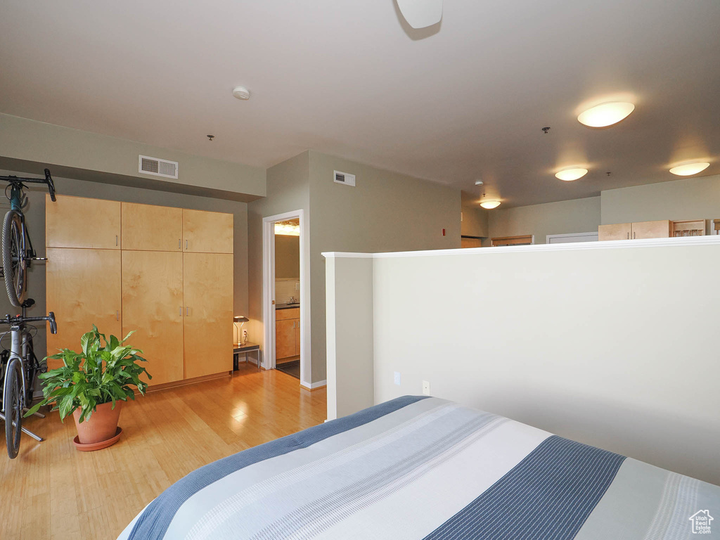 Bedroom featuring wood finished floors