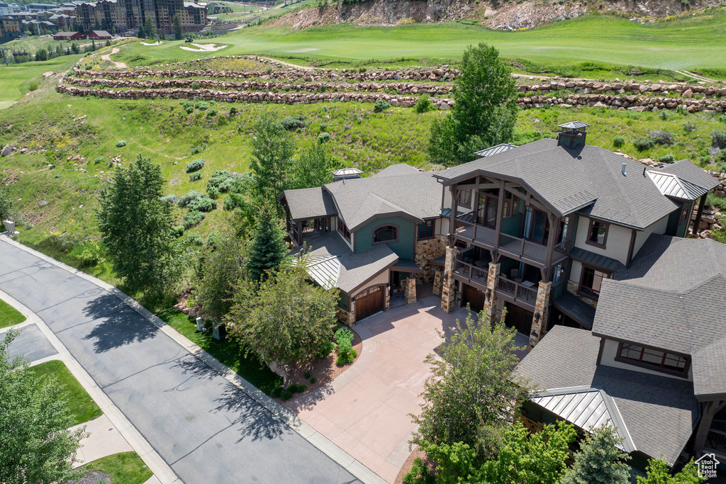 Aerial view of a local golf course