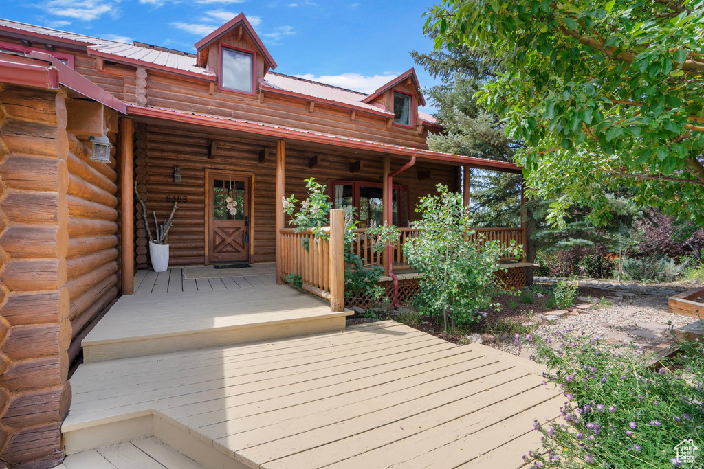 View of wooden deck